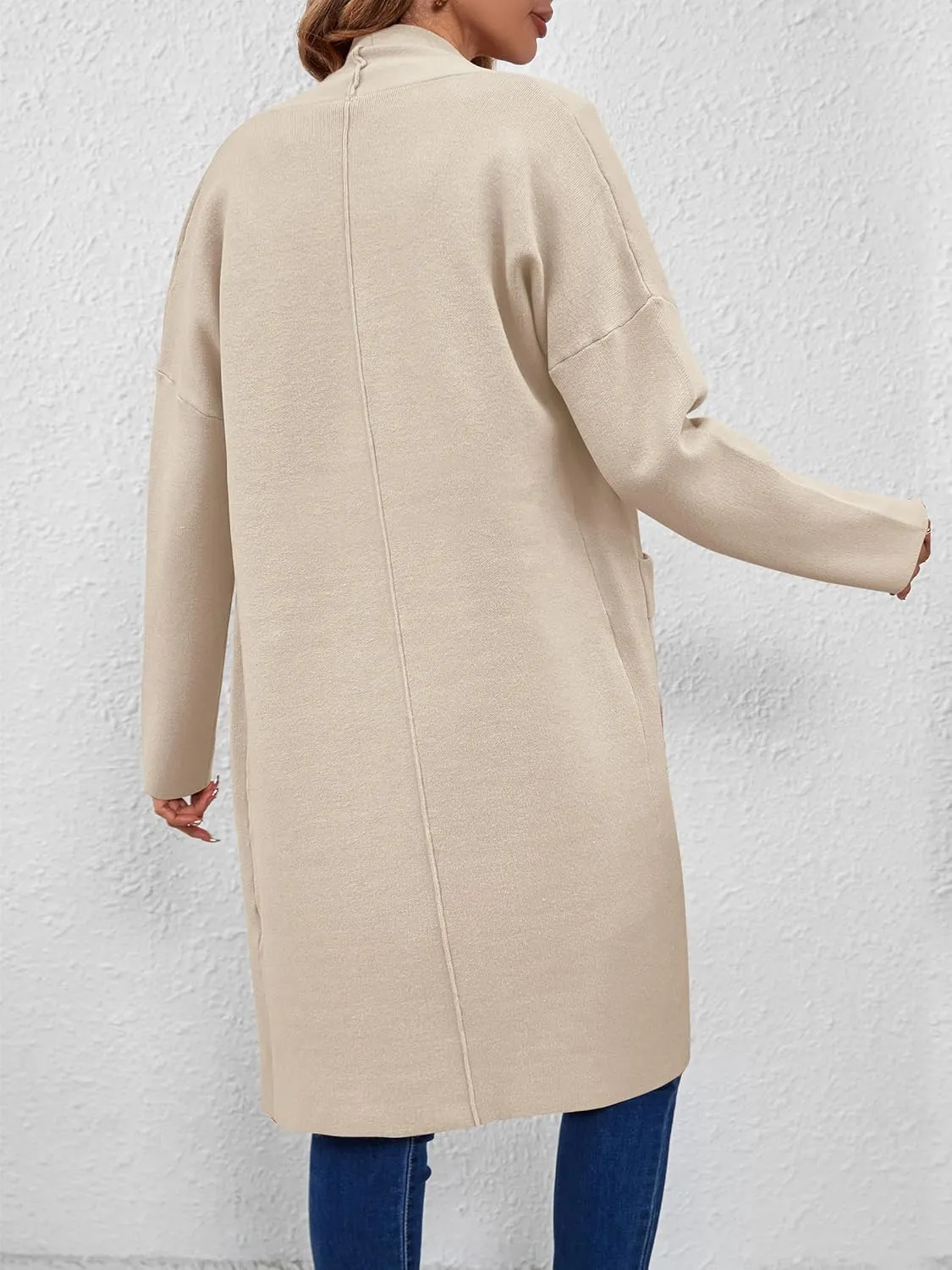 SuperPrity Womens Cardigan Sweater Fall Fashion 2024 Casual Oversized Knit Open Front Long Coatigan Jacket Coat Trendy Outfit