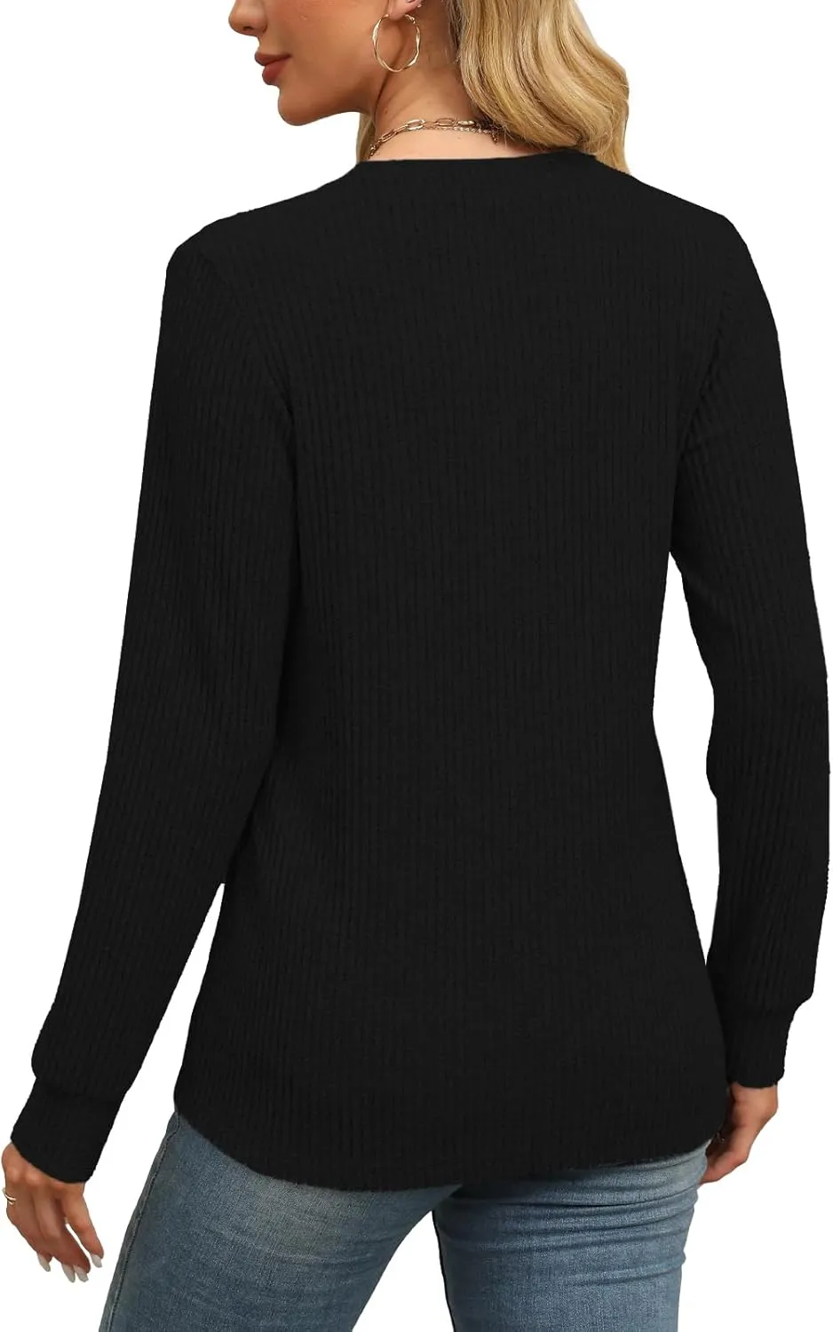 Sweaters for Women Fall Fashion Tops Long Sleeve Shirts Casual V Neck Sweatshirts Trendy Ladies Clothes S-XXL