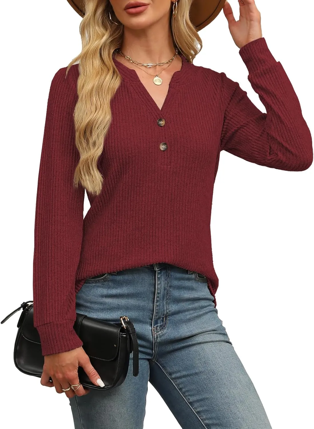 Sweaters for Women Fall Fashion Tops Long Sleeve Shirts Casual V Neck Sweatshirts Trendy Ladies Clothes S-XXL