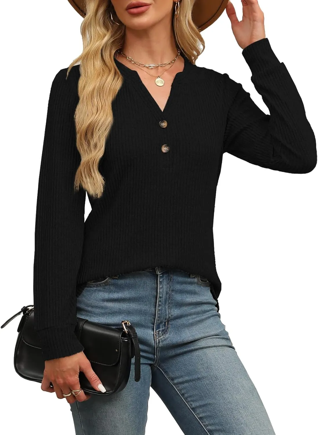 Sweaters for Women Fall Fashion Tops Long Sleeve Shirts Casual V Neck Sweatshirts Trendy Ladies Clothes S-XXL
