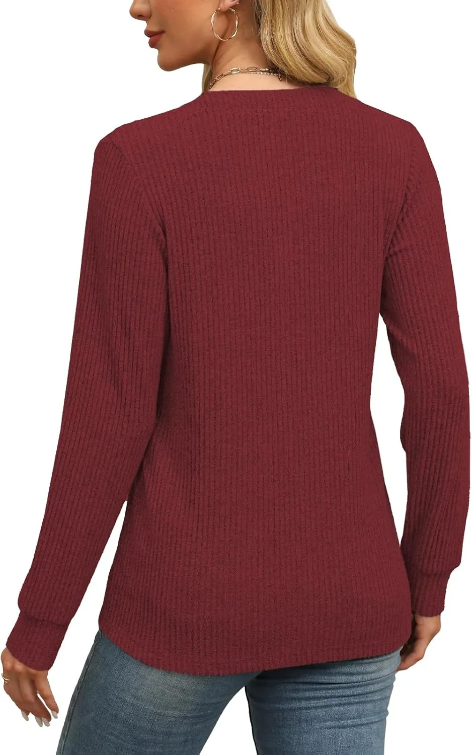 Sweaters for Women Fall Fashion Tops Long Sleeve Shirts Casual V Neck Sweatshirts Trendy Ladies Clothes S-XXL