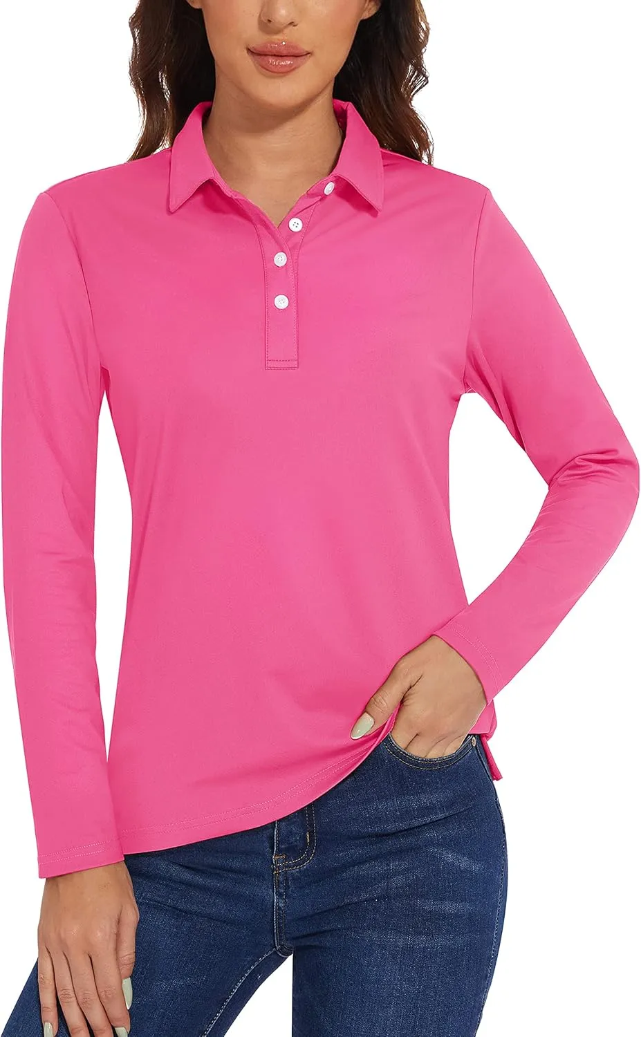 TACVASEN Polo Shirts for Women Casual T-Shirts Long Sleeve Golf Tops