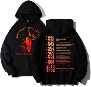 They Didn't Burn Witches They Burned Women Hoodie Unisex Feminist Witch Graphic Print Pullover Hooded Sweatshirt