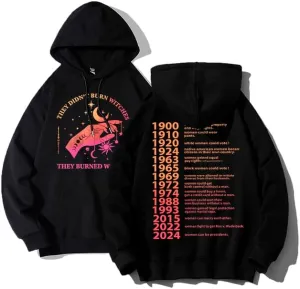 They Didn't Burn Witches They Burned Women Hoodie Unisex Feminist Witch Graphic Print Pullover Hooded Sweatshirt
