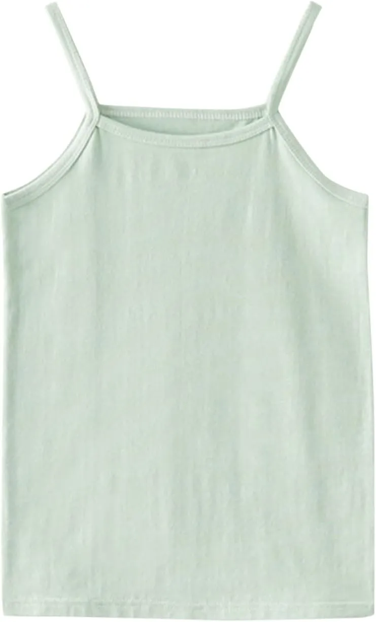Toddler Girls Tank Tops Casual Solid Color Spaghetti Strap Sleeveless Camisoles Kids Summer Undershirt Vest Clothes