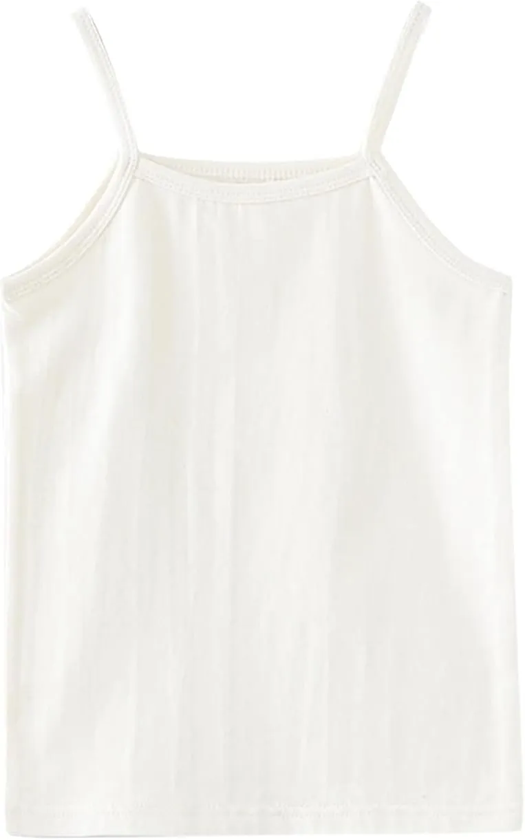 Toddler Girls Tank Tops Casual Solid Color Spaghetti Strap Sleeveless Camisoles Kids Summer Undershirt Vest Clothes
