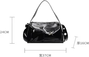 Tote Bag Soft PU Leather Large Capacity Bucket Shoulder Bag Brown Casual Handbag for Women Daily Commute Travel Office Use