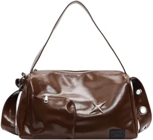 Tote Bag Soft PU Leather Large Capacity Bucket Shoulder Bag Brown Casual Handbag for Women Daily Commute Travel Office Use