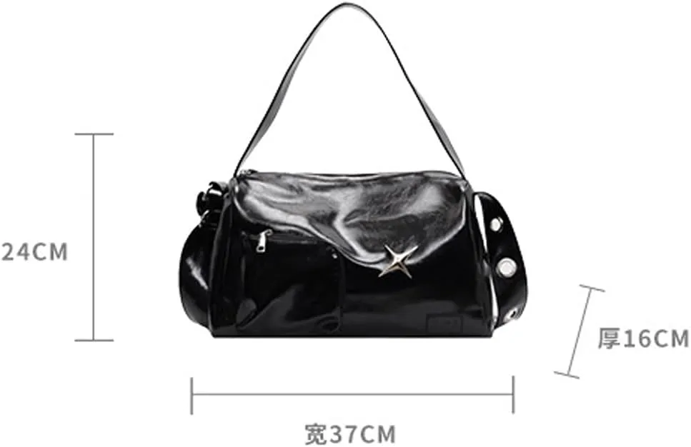 Tote Bag Soft PU Leather Large Capacity Bucket Shoulder Bag Brown Casual Handbag for Women Daily Commute Travel Office Use