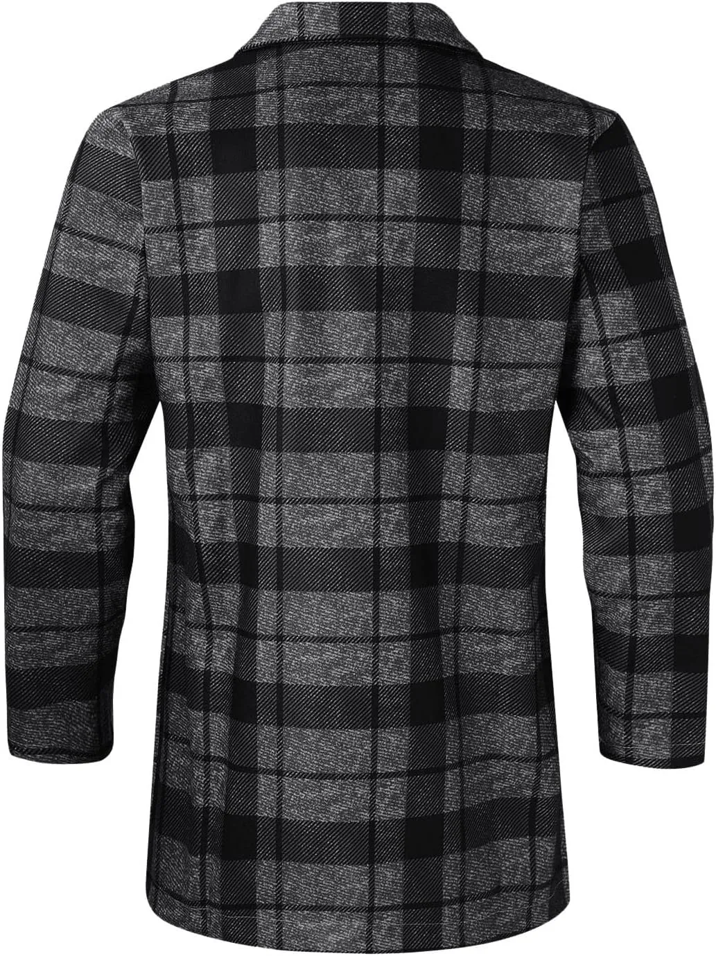 Trench Coat Men Mens Woolen Blend Jacket Double Breasted Trench Coat Lapel Mid Length Peacoat Winter Outerwear