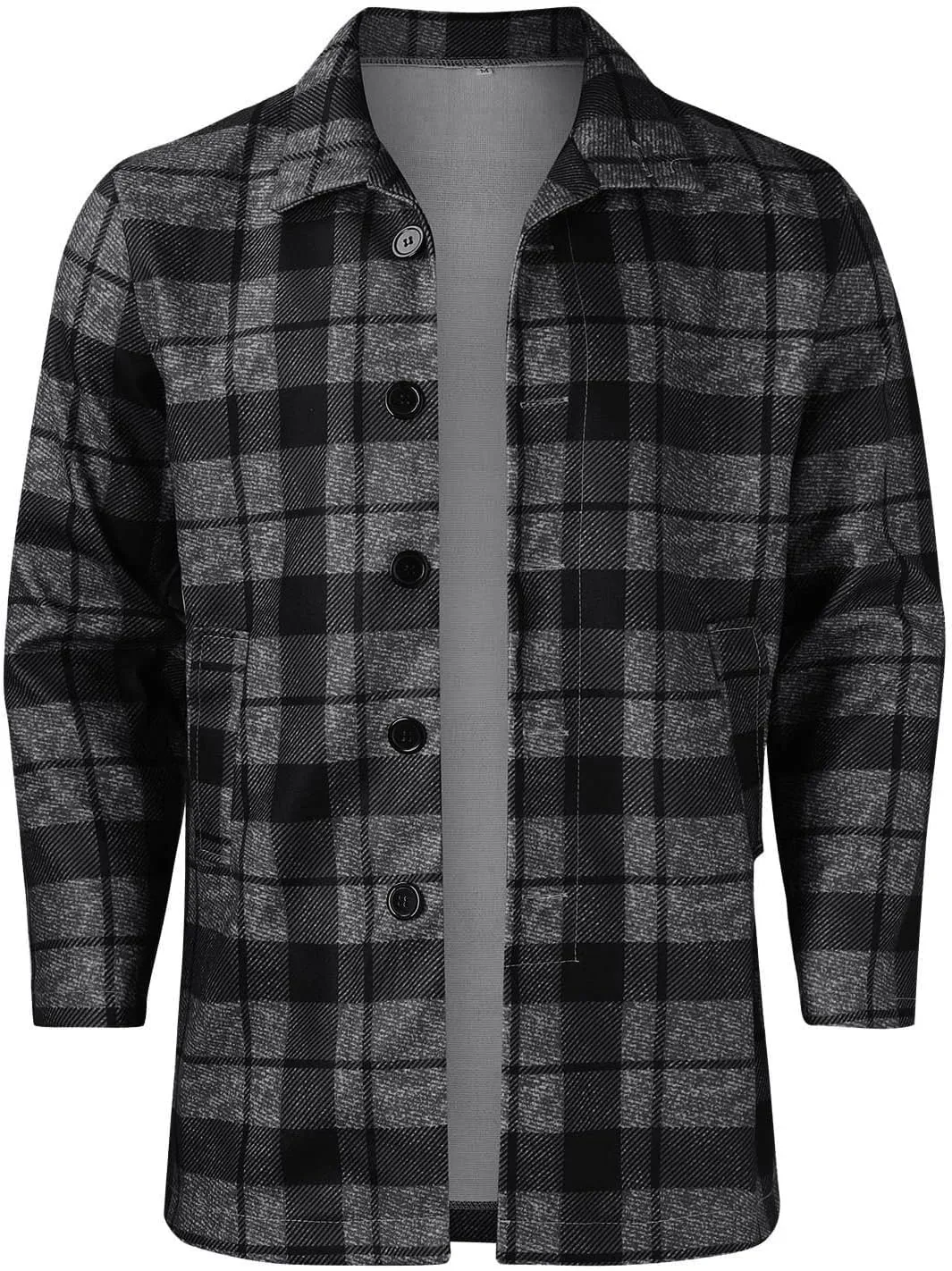 Trench Coat Men Mens Woolen Blend Jacket Double Breasted Trench Coat Lapel Mid Length Peacoat Winter Outerwear