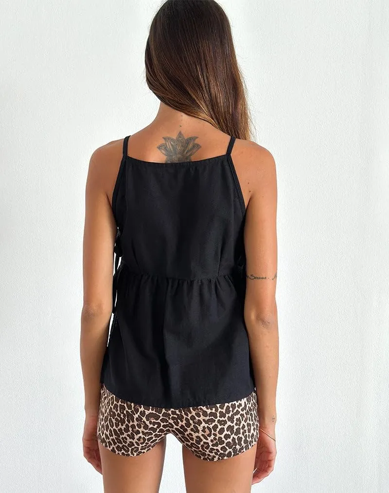 UAURORAO Women Tie Up Tank Top Floral Embroidered Cropped Vest Flower Embroidery Backless Babydoll Going Out Camisole
