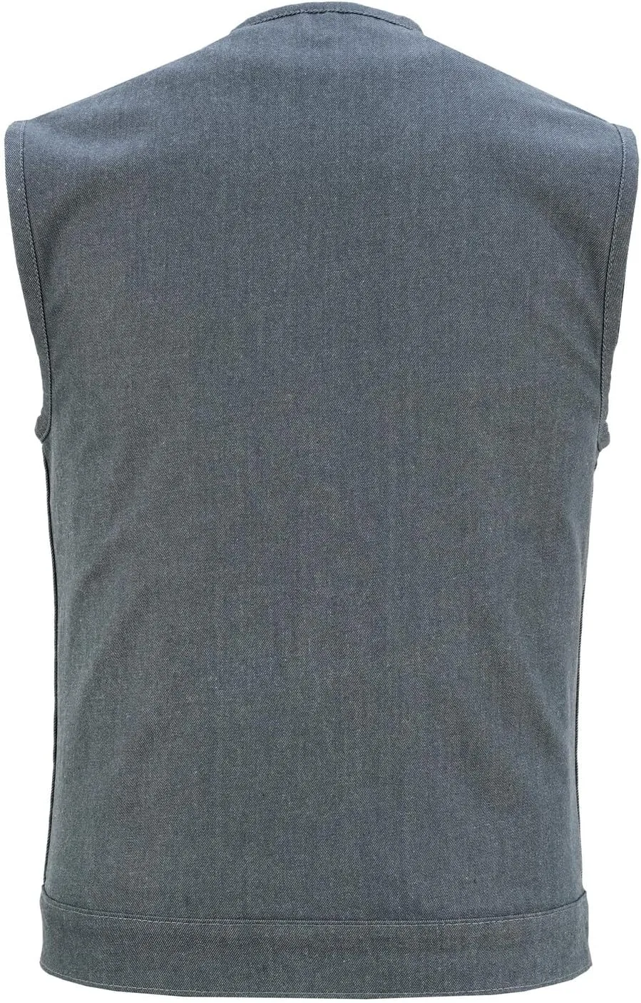 Vance Leather Men's Black Denim Collarless Club Vest with Conceal Carry Pockets