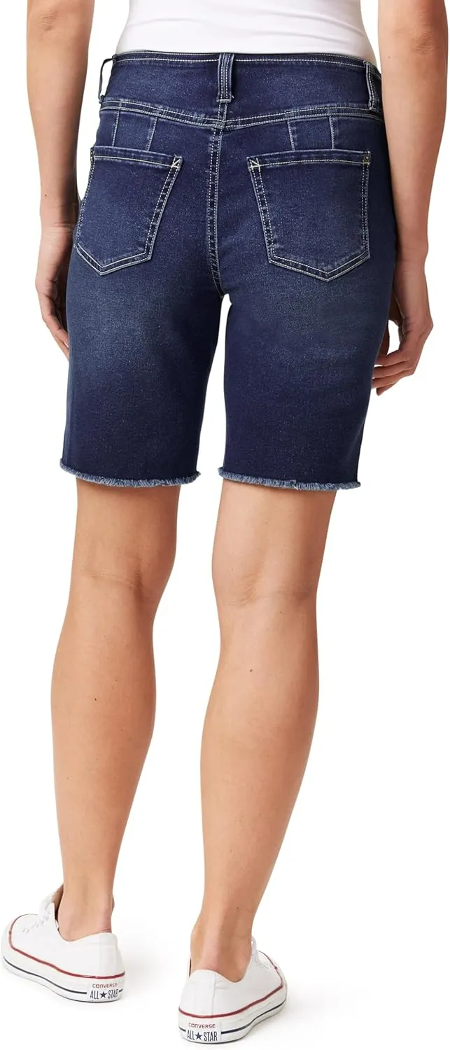 WallFlower Women's Irresistible Denim Shorts High-Rise Insta Soft Juniors (Standard and Plus)