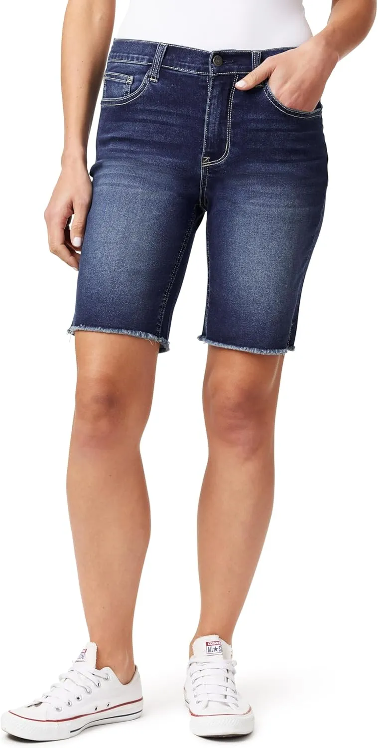 WallFlower Women's Irresistible Denim Shorts High-Rise Insta Soft Juniors (Standard and Plus)