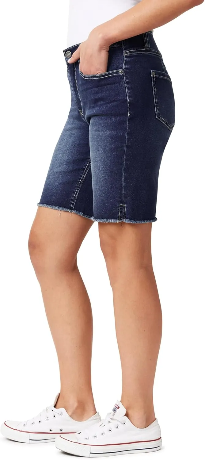 WallFlower Women's Irresistible Denim Shorts High-Rise Insta Soft Juniors (Standard and Plus)