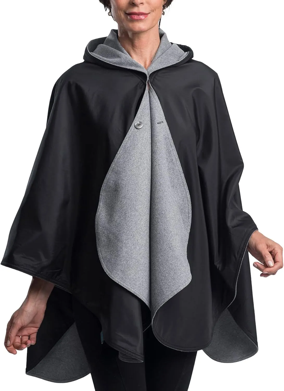 WarmCaper - Warm Rain Poncho for Women with Hood - Soft & Rainproof