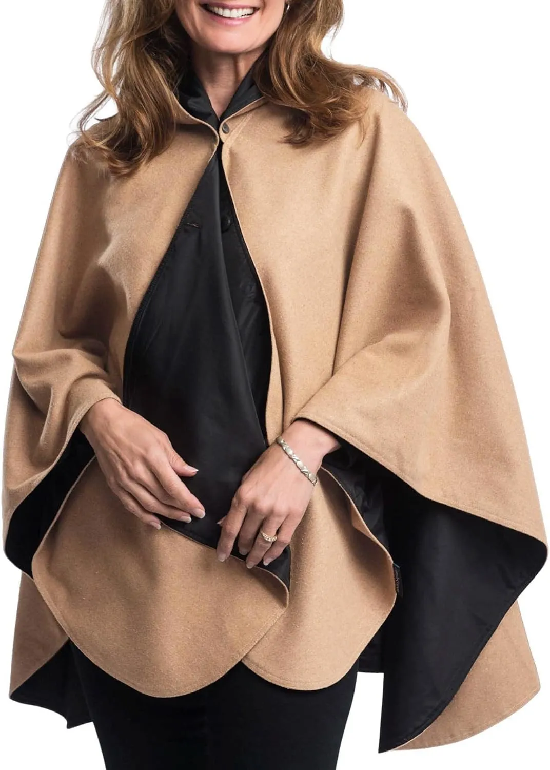 WarmCaper - Warm Rain Poncho for Women with Hood - Soft & Rainproof