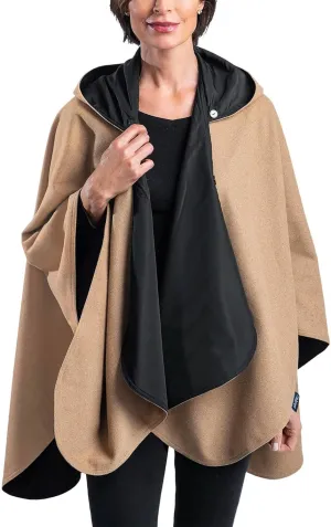 WarmCaper - Warm Rain Poncho for Women with Hood - Soft & Rainproof