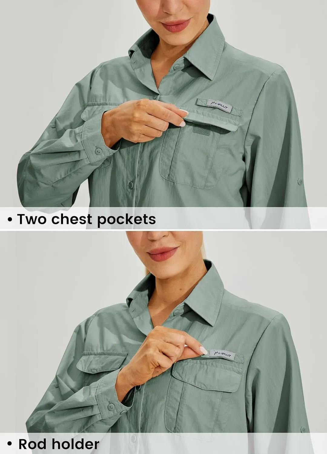 Willit Women's UPF 50  Sun Protection Shirts Long Sleeve Fishing Shirts SPF Quick Dry Hiking Outdoor Shirts