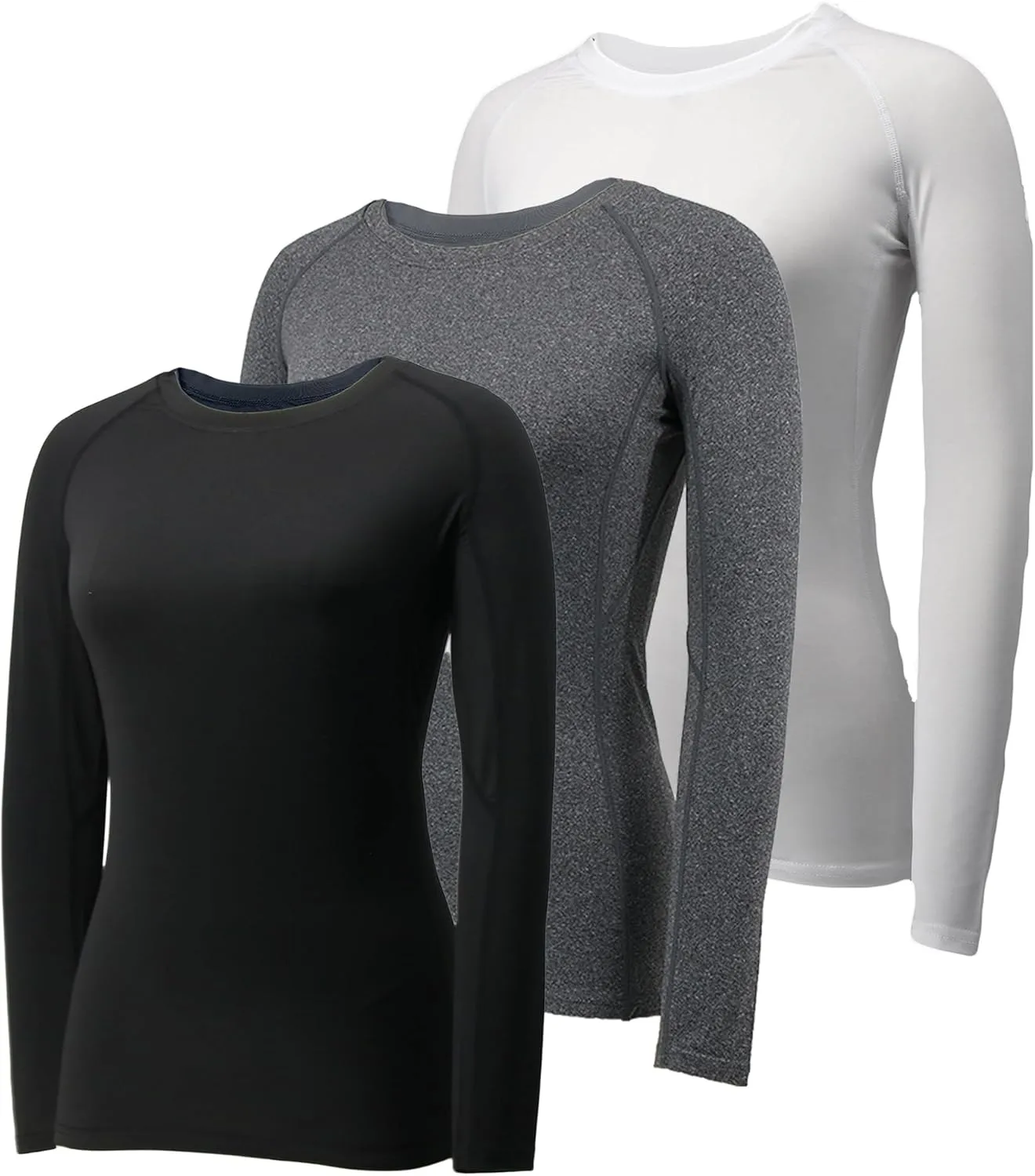 Womens Compression Shirts Long Sleeve Quick Dry Workout Running Yoga Shirts for Women Athletic Tops
