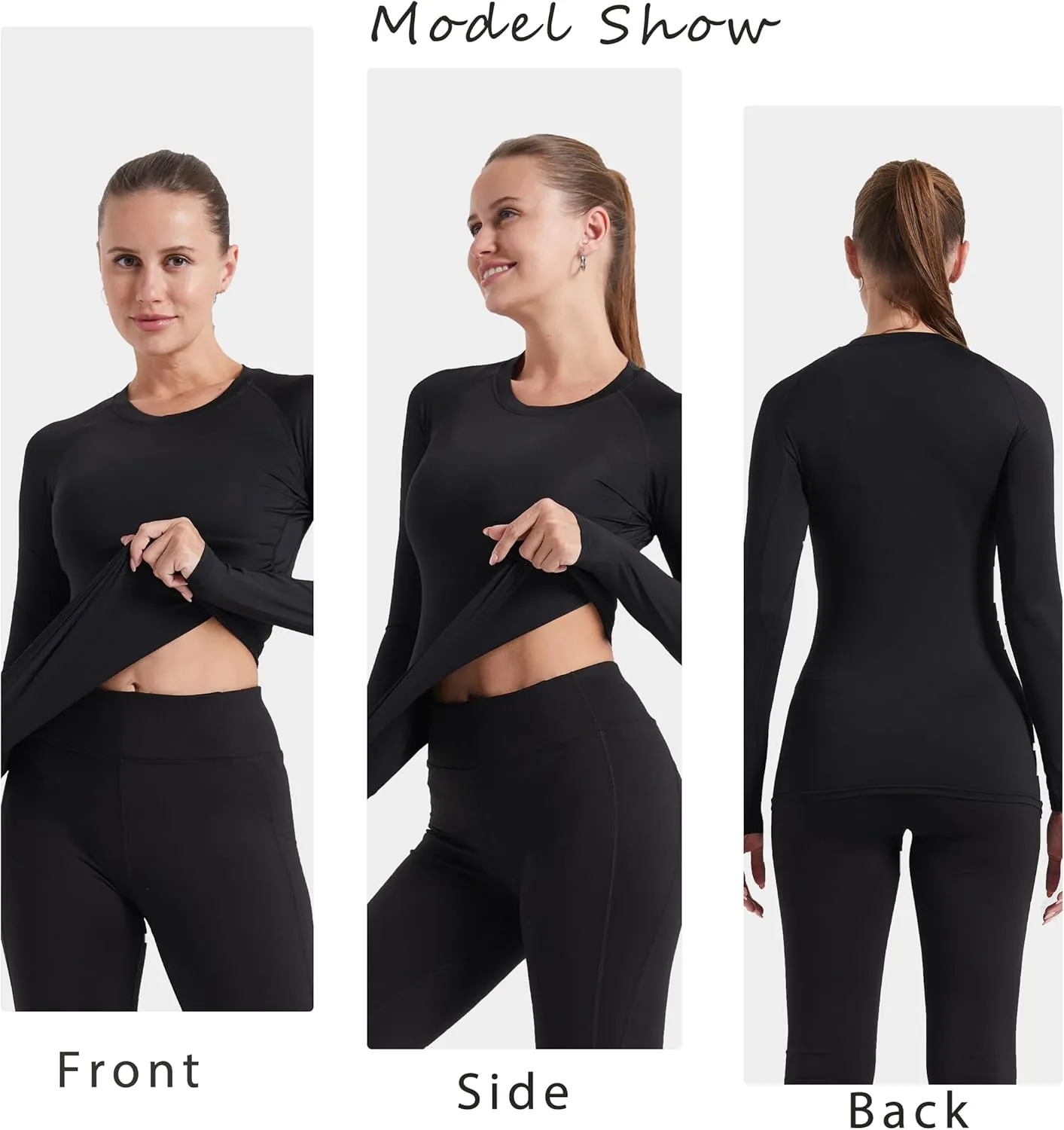Womens Compression Shirts Long Sleeve Quick Dry Workout Running Yoga Shirts for Women Athletic Tops