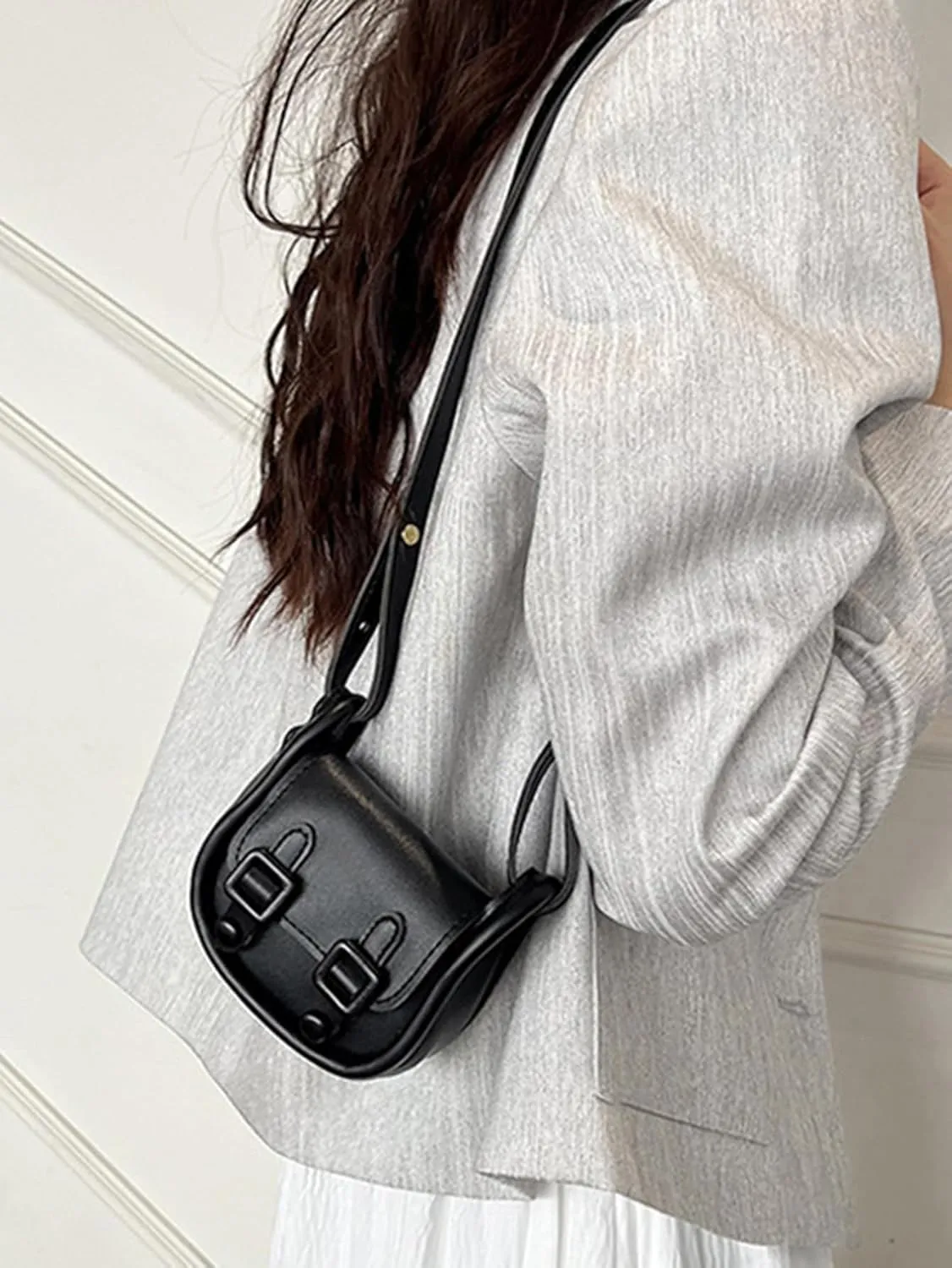 Women's Mini Cute Clutch Purses Saddle Crossbody Bag Small Shoulder Handbags Underarm Purse
