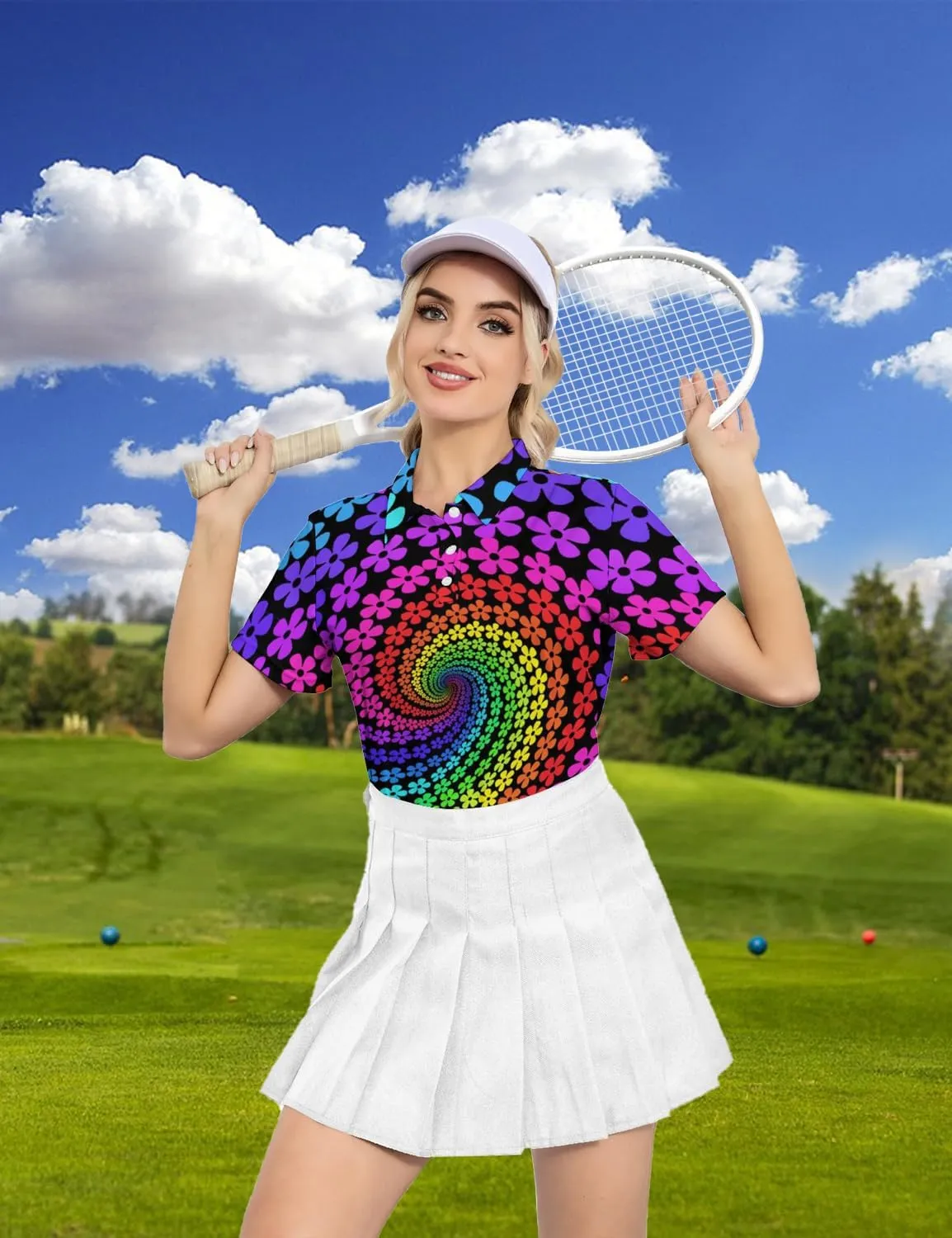 Women's Polo Shirt Quick Dry Golf Short Sleeve Shirts Moisture Wicking Polo Shirts Sports Tennis Shirt
