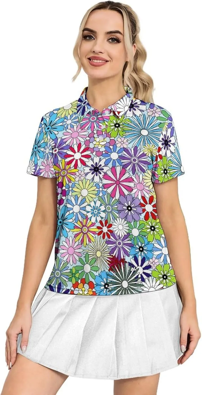 Women's Polo Shirt Quick Dry Golf Short Sleeve Shirts Moisture Wicking Polo Shirts Sports Tennis Shirt
