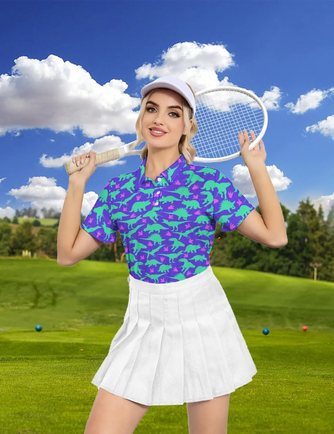 Women's Polo Shirt Quick Dry Golf Short Sleeve Shirts Moisture Wicking Polo Shirts Sports Tennis Shirt