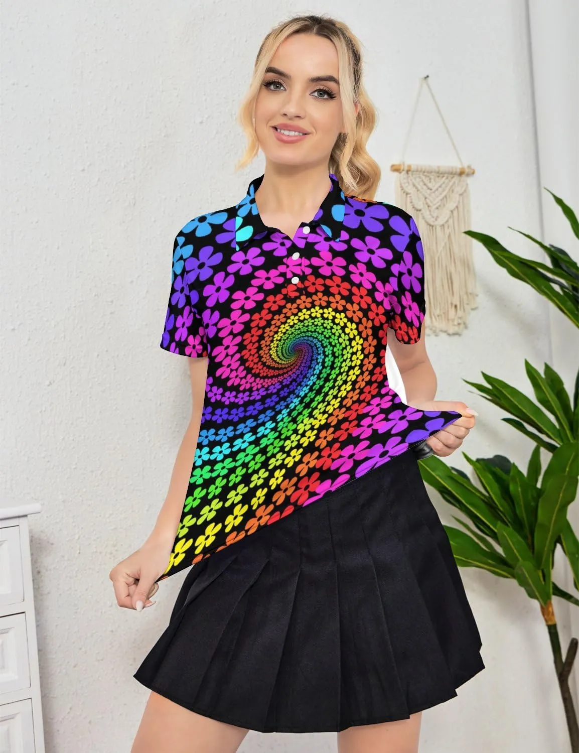 Women's Polo Shirt Quick Dry Golf Short Sleeve Shirts Moisture Wicking Polo Shirts Sports Tennis Shirt
