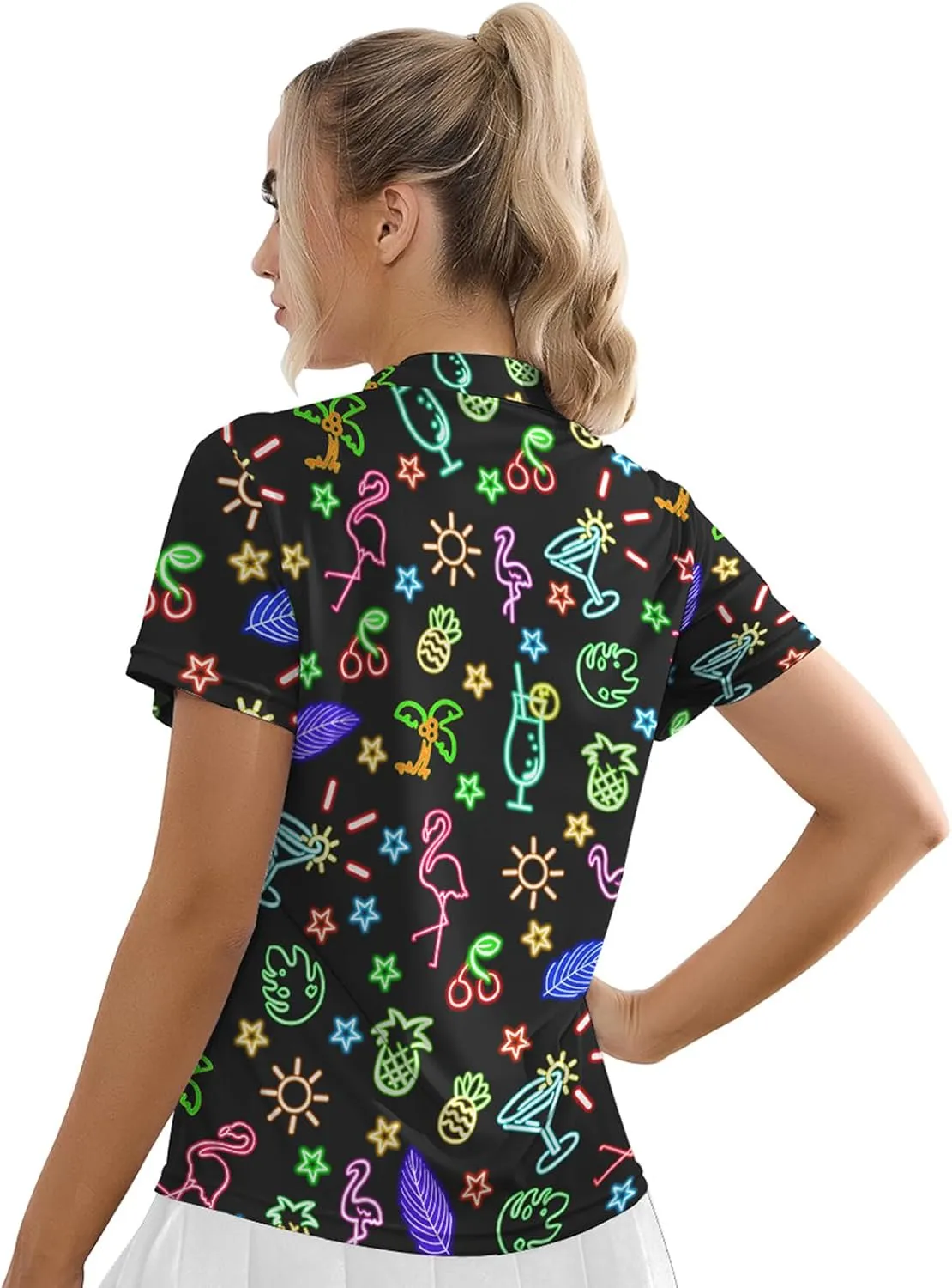 Womens Polo Shirts Hawaiian Golf Shirts Short Sleeve Moisture Wicking Quick Dry Athletic Sport Golf Outfit for Women