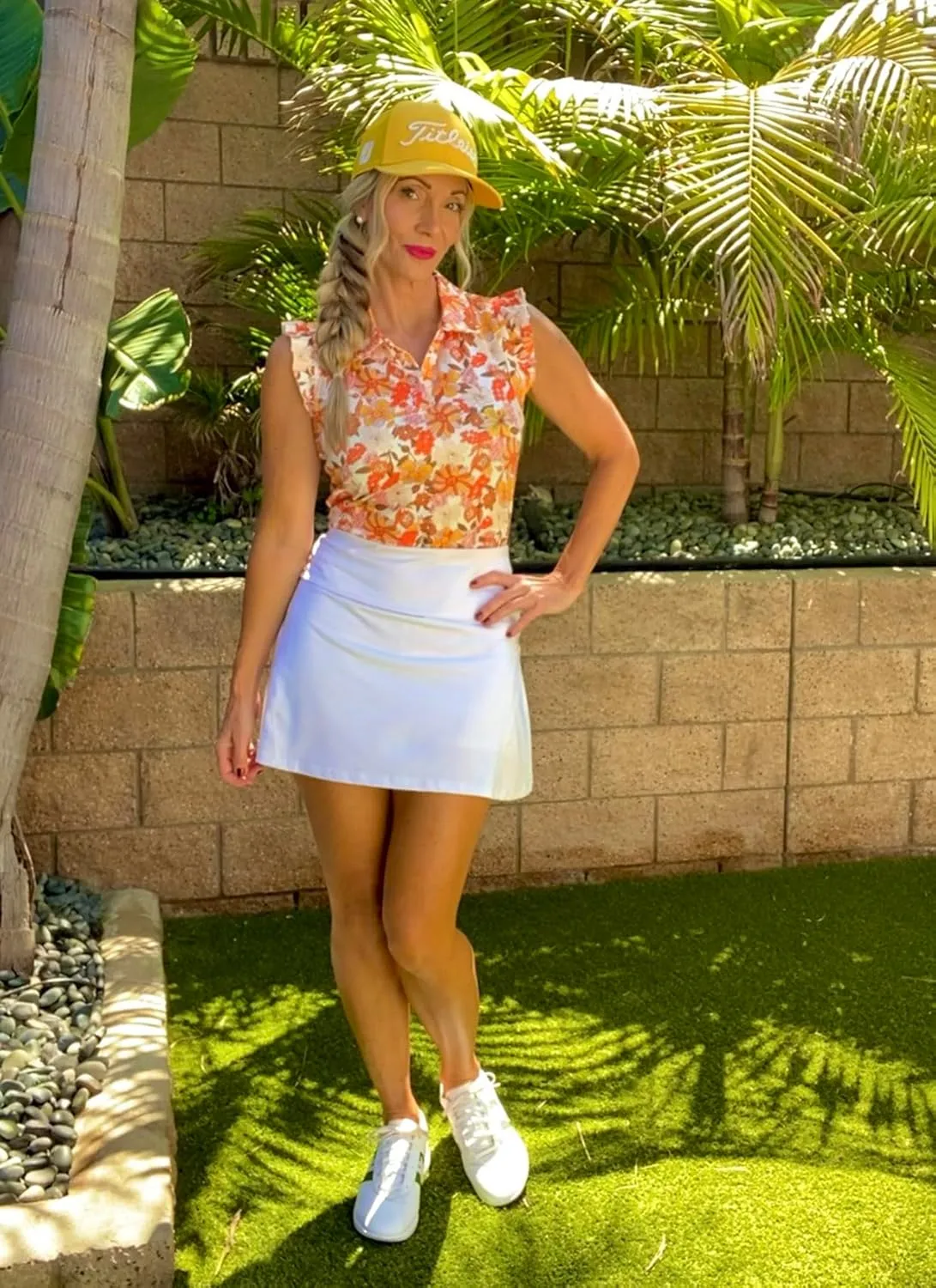 Womens Sleeveless Golf Shirt Ruffle Sleeve Polo Shirts Moisture Wicking Golf Apparel Tennis Shirts Golf Tank Tops
