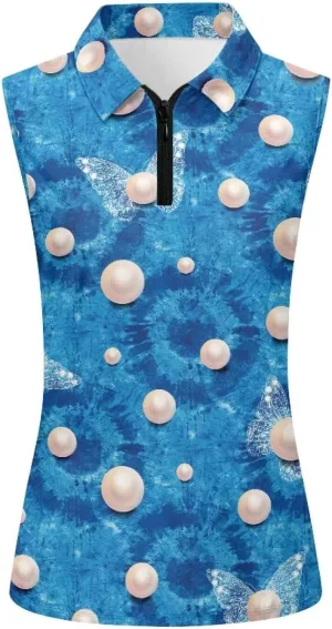 Women's Sleeveless Golf Shirts Racerback Design Tennis Shirts Moisture Wicking Golf Tank Top