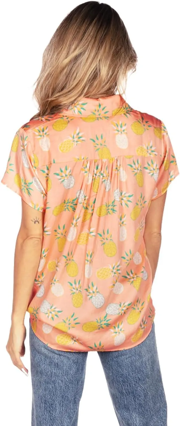 Women's Summer Tie Shirts - Patterned Tie Summer Shirts for Women
