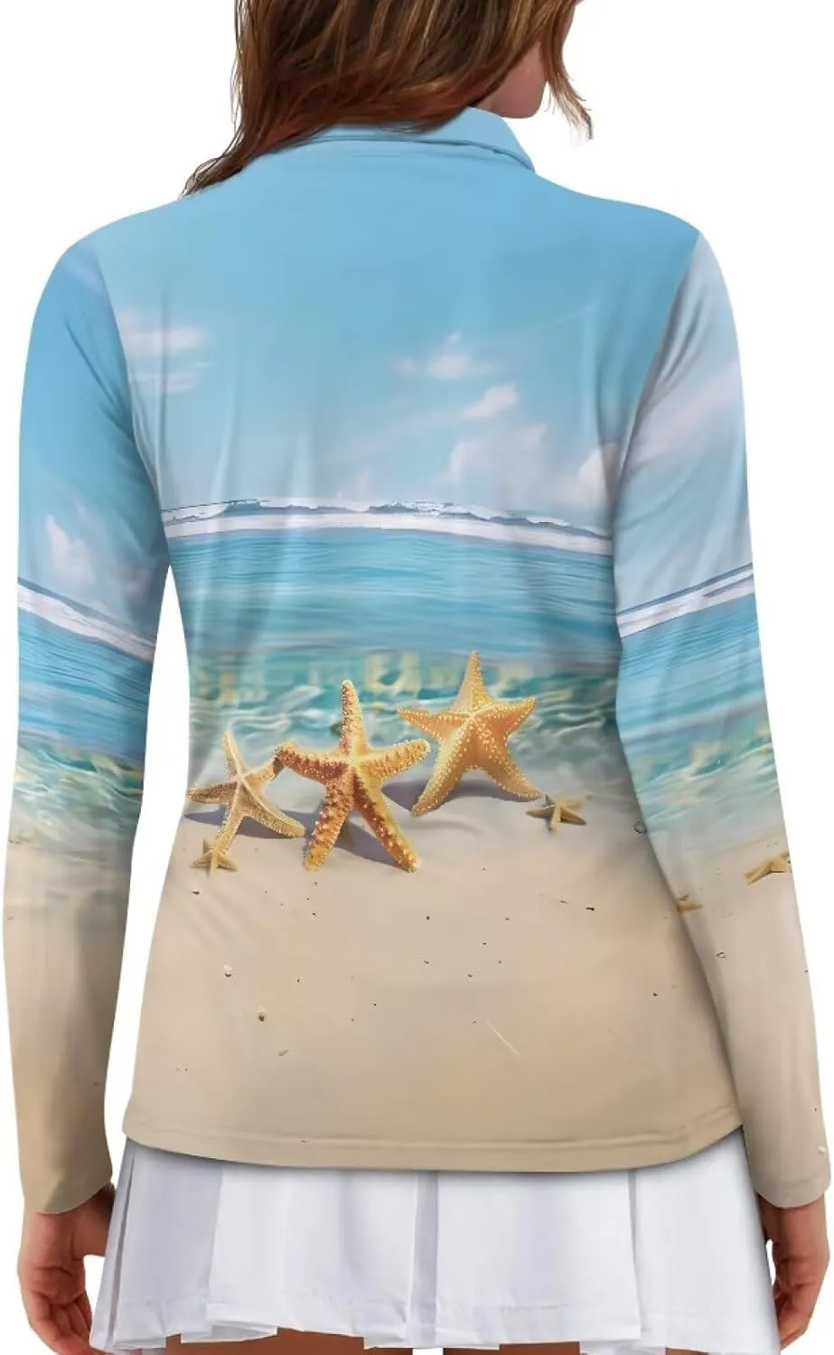 Women's UV Protection Shirts Quarter Zip Pullover Women Long Sleeve Shirts Golf Shirts Workout Tops