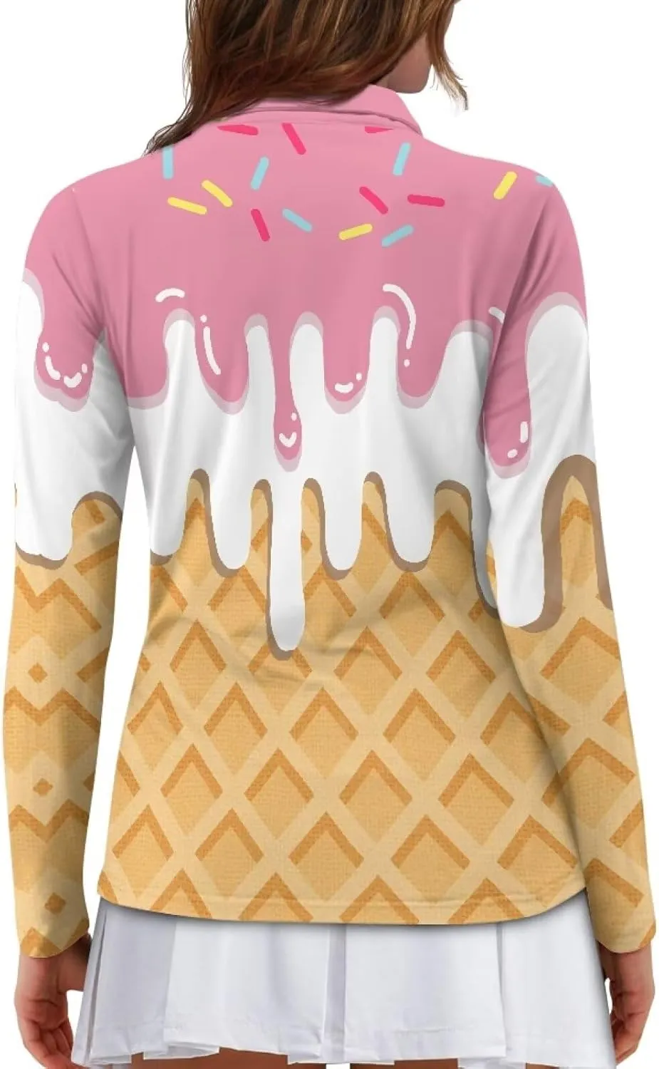 Women's UV Protection Shirts Quarter Zip Pullover Women Long Sleeve Shirts Golf Shirts Workout Tops