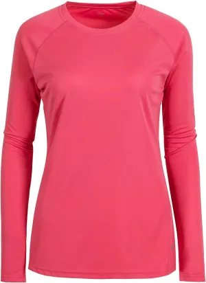 Womens Workout Shirts Long Sleeve Crew Neck T Shirt Slim Fit Sports Running Shirts Breathable Athletic Tops
