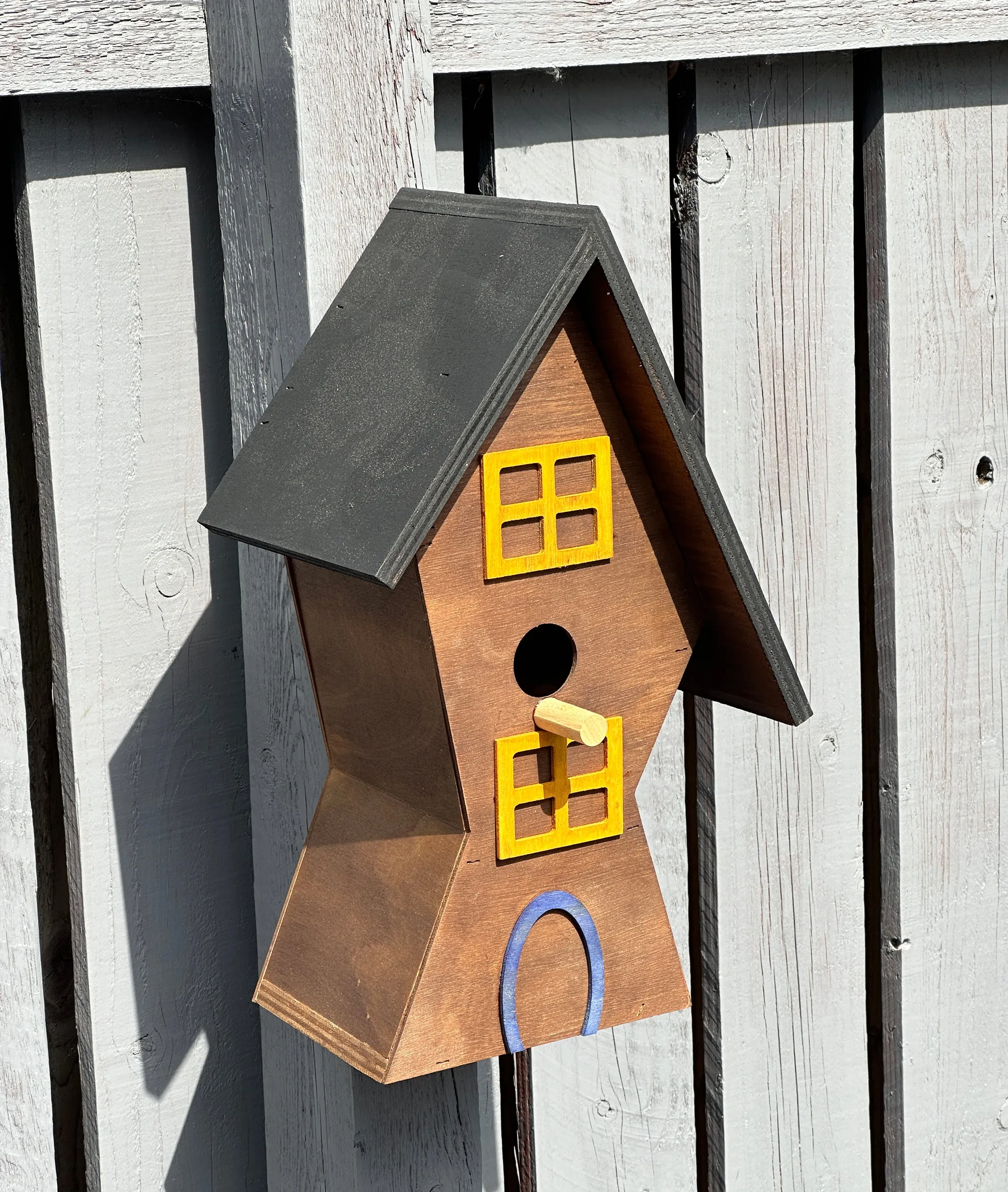 Wooden bird box a great bird nesting box a garden bird box or bird house